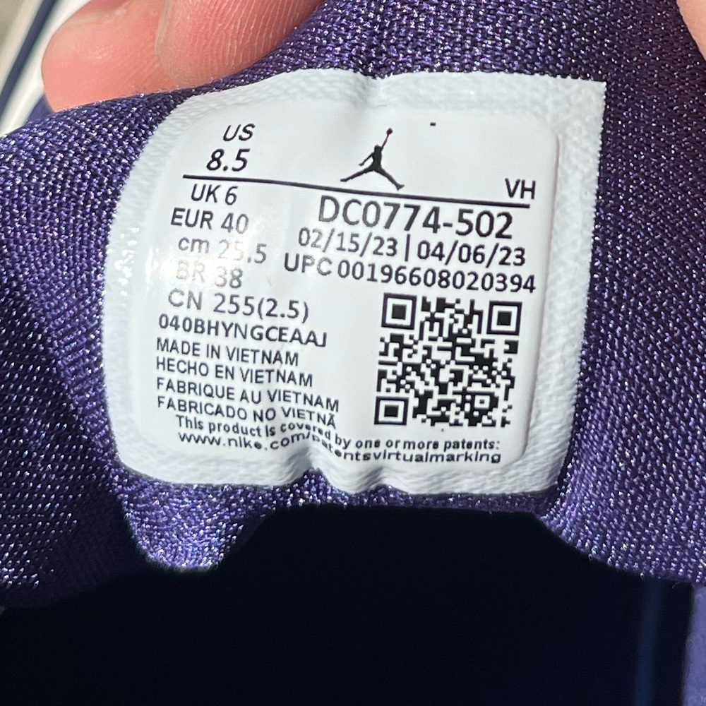Nike Air Jordan 1 Low 'Sky J Purple' - Women’s Size 8.5 - Picture 9 of 9
